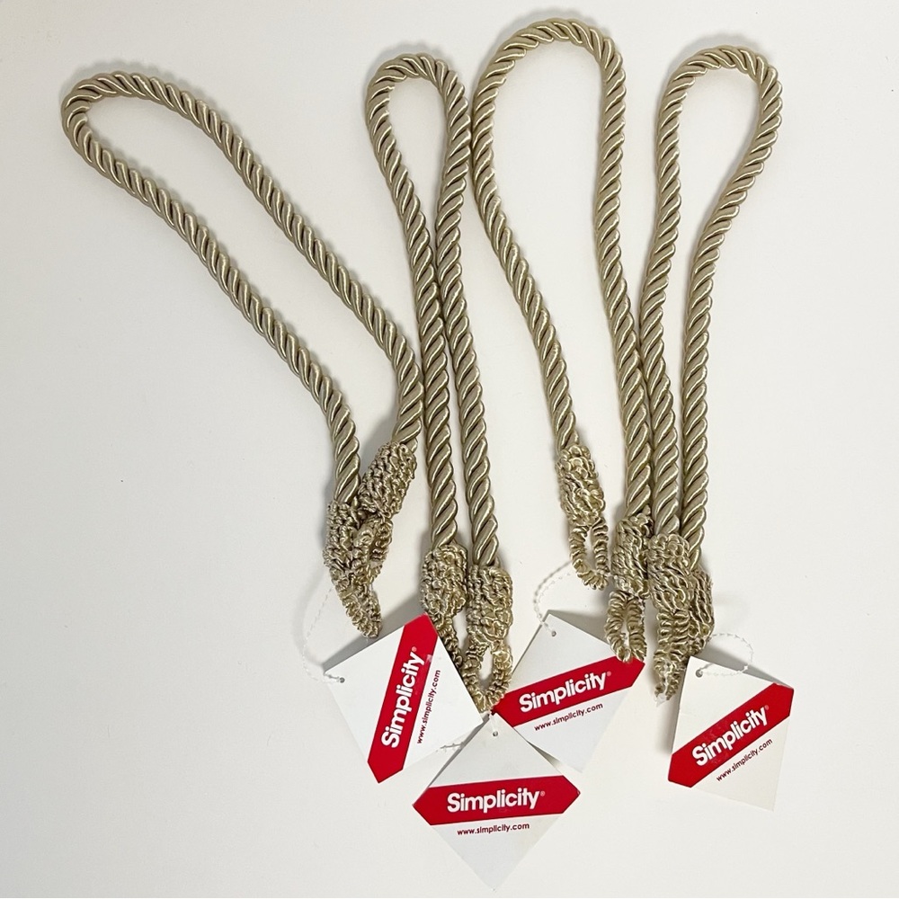 Simplicity Gold Rope Curtain Holdbacks - Picture 3 of 4